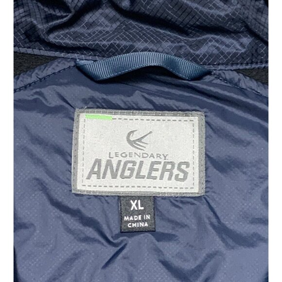 Legendary Anglers Mens XL Topwater Navy Blue Quilted Puffer Vest Zipper Pockets - Picture 7 of 13